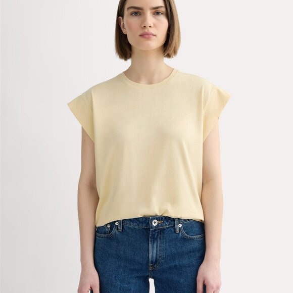 Everlane Women's Muscle T-Shirt in Essential Cotton in Banana Crepe, Size Small - Picture 1 of 2